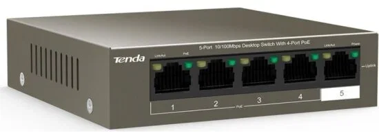 Коммутатор Tenda TEF1105P-4-38W 5PORT 10/100M