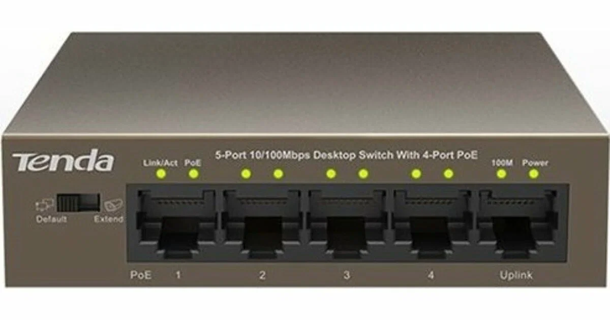 Коммутатор Tenda TEF1105P-4-63W 5PORT 10/100M