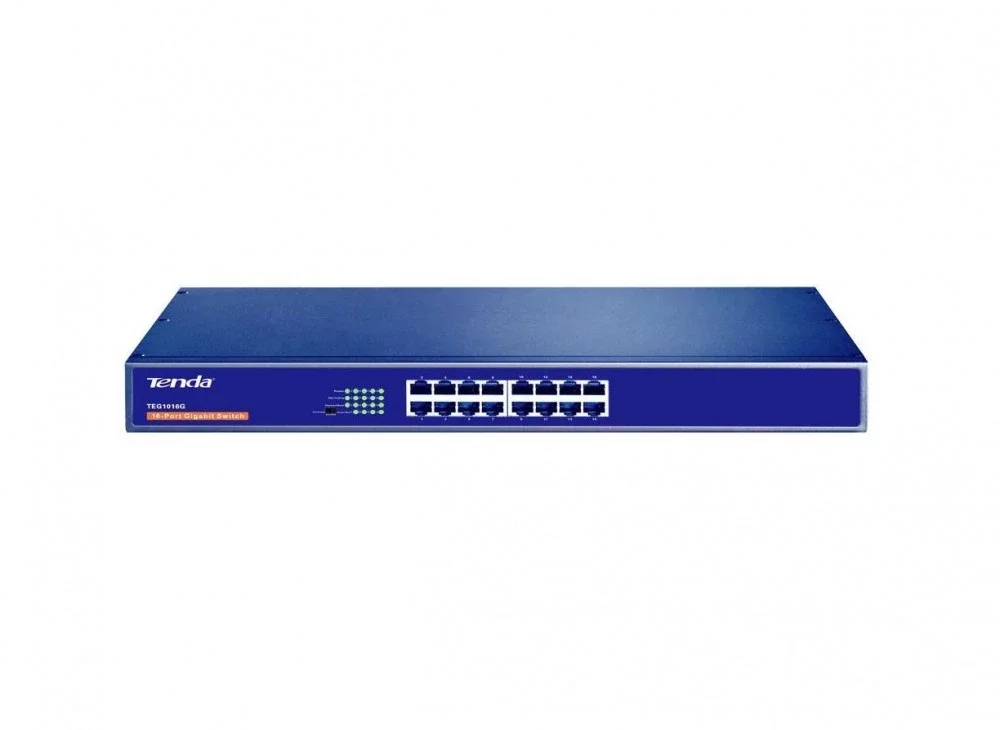 Коммутатор Tenda TEG1016G 16-Port 10/100/1000 Gigabit Switch 19"