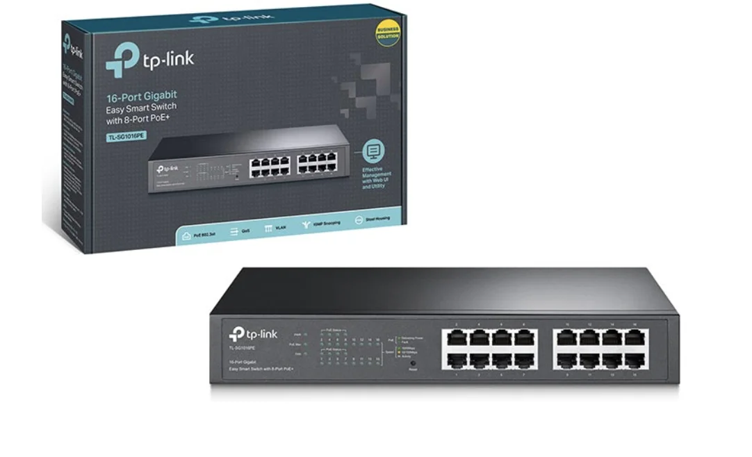 Коммутатор TP-Link 16-port 10/100Mbps + 2-port Gigabit unmanaged switch with 16 PoE+ ports, compliant with 802.3af/at PoE, 150W PoE budget, support 2