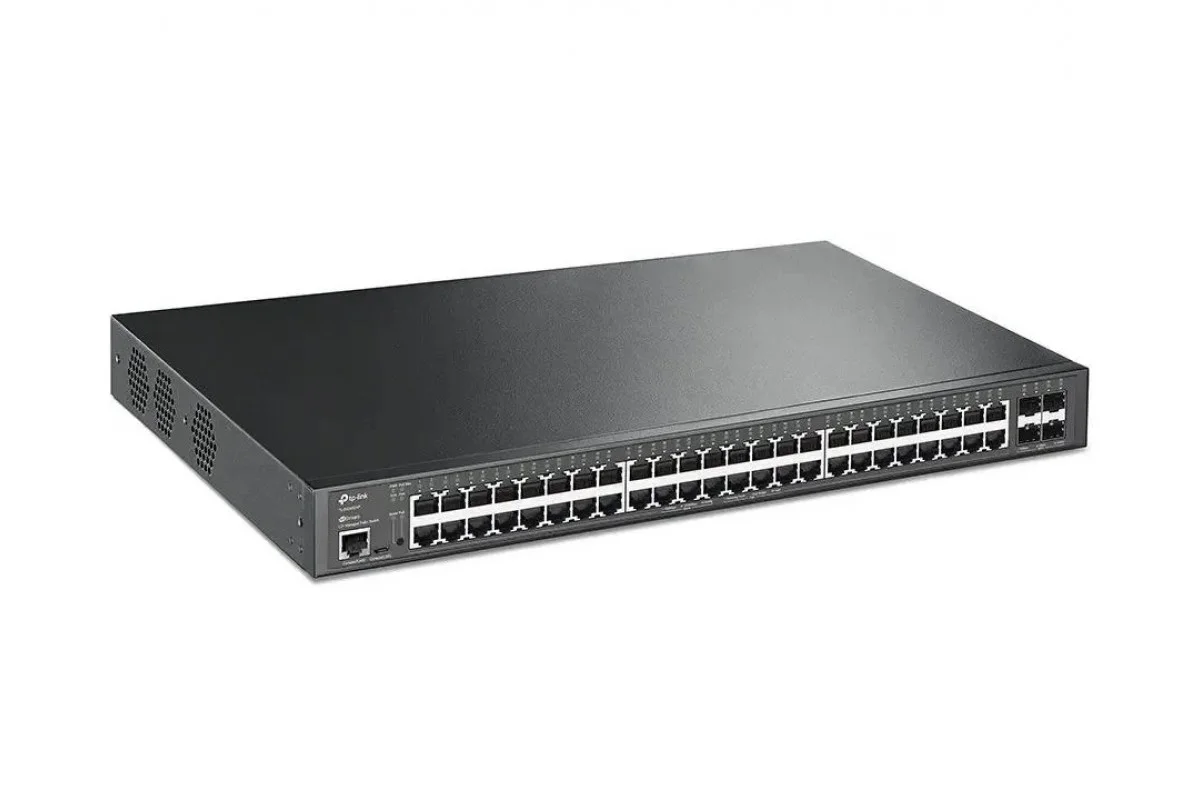 Коммутатор TP-Link 24-port Gigabit Managed PoE switch with 4 10G SFP+ ports, support 802.3af/at PoE, 1 console port, 19-inch rack mount, support L2/L2