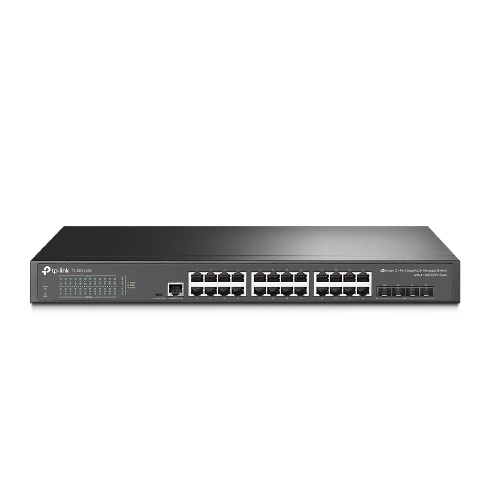 Коммутатор TP-Link JetStream 24-port Gigabit L2/L2+ Managed Switch with 4 SFP slots, support SDN controller, abundant L2/L2+ features, 1U rack mountab