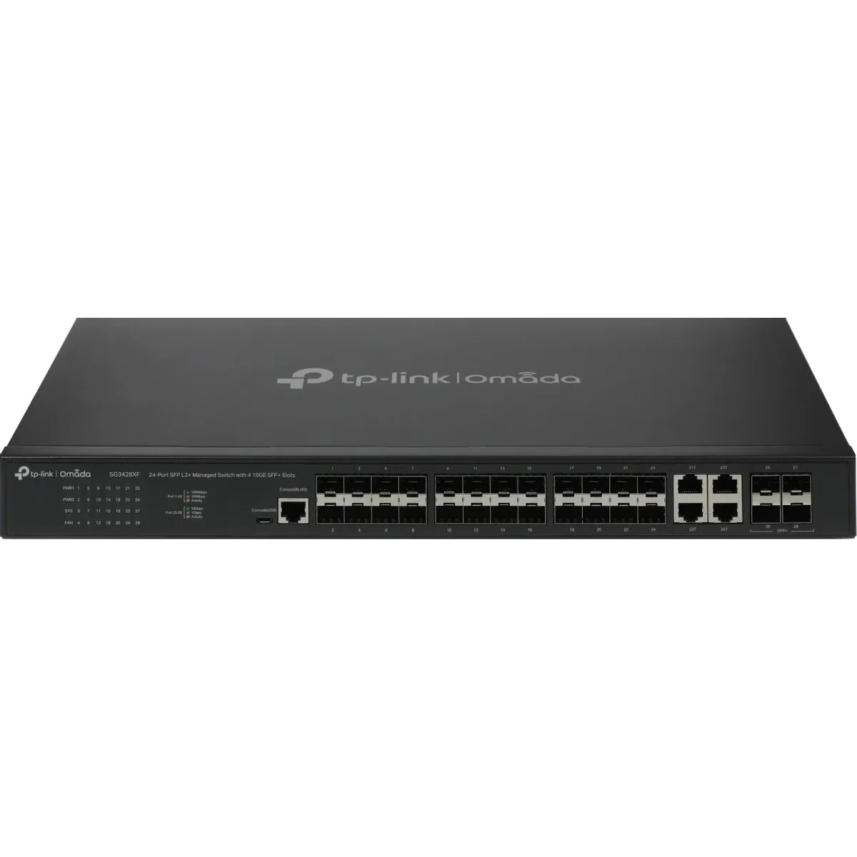 Коммутатор TP-Link JetStream 24-портовый управляемый SFP уровня 2+, 20 гигабитных SFP-портов и 4 гигабитных комбинированных порта SFP/RJ45