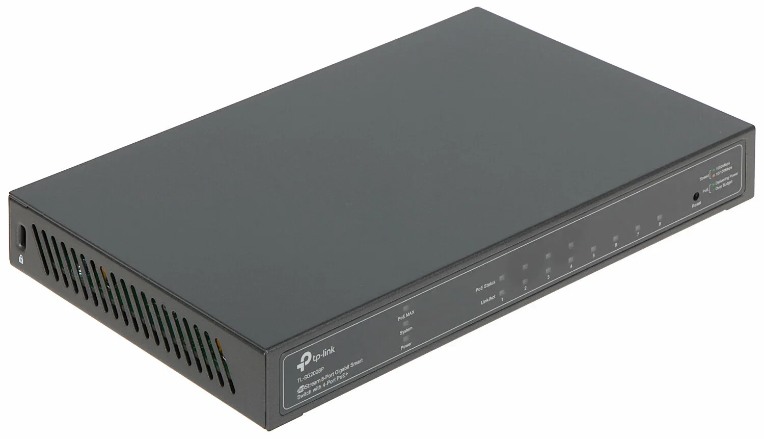Коммутатор TP-Link JetStream 8-Port Gigabit Smart Switch with 4-Port PoE+, 4× Gigabit PoE+ Ports, 802.3at/af, 62 W PoE Power, Desktop Steel CaseIntegr