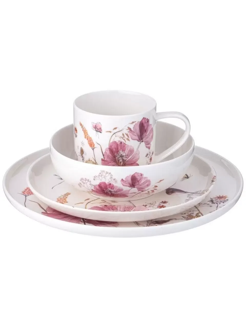 НАБОР ПОСУДЫ ОБЕДЕННОЙ LEFARD "FLOWERS" НА 4 ПЕР. 16 ПР. (КОР=2НАБ.)