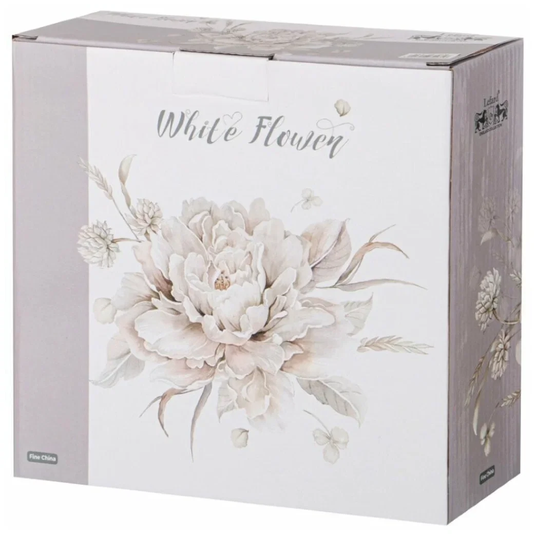 НАБОР ПОСУДЫ ОБЕДЕННОЙ LEFARD "WHITE FLOWER" НА 4 ПЕР. 12 ПР.: 25,5СМ/ 20,5СМ/750МЛ 18СМ (КОР=2НАБ.)