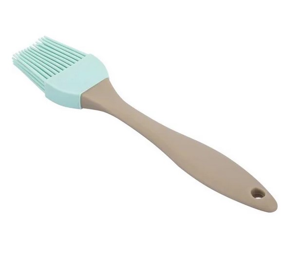 93-SI-CU-11.9 Кисточка кулинарная силиконовая 17 см (бежевая с мятным) Linea Silicone