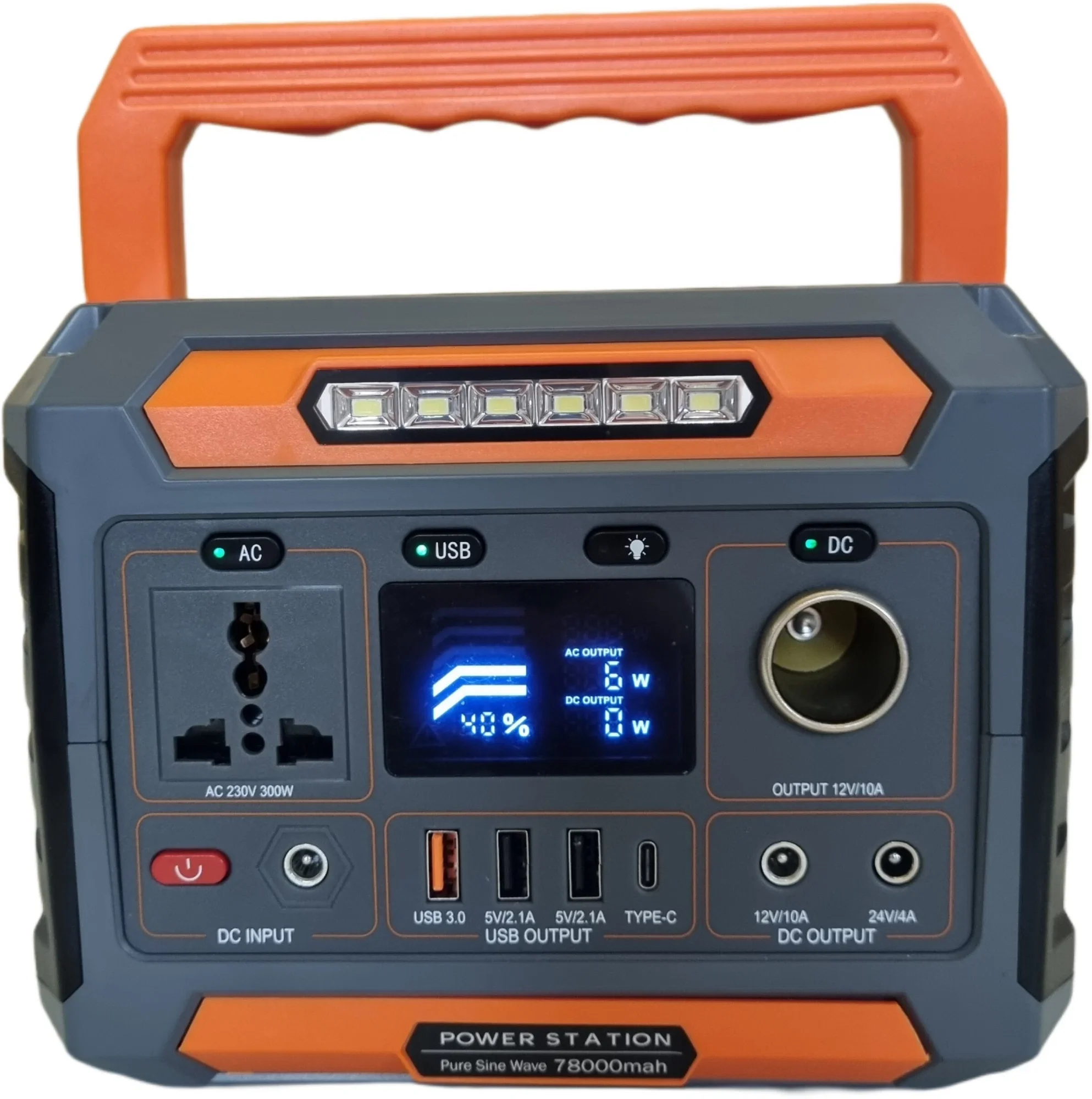 Электростанция портативная Edon PES-300 (300вТ,Li-lon;12.8B/30Ач, 384Вт/ч, дисплей, LED подсветка