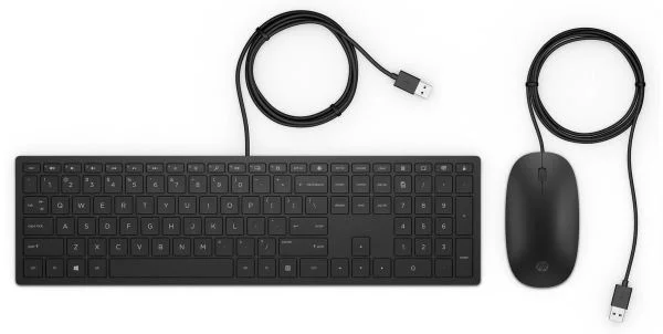 Комплект клавиатура+мышь HP Pavilion 400 проводной, USB, 1200 DPI, чёрный