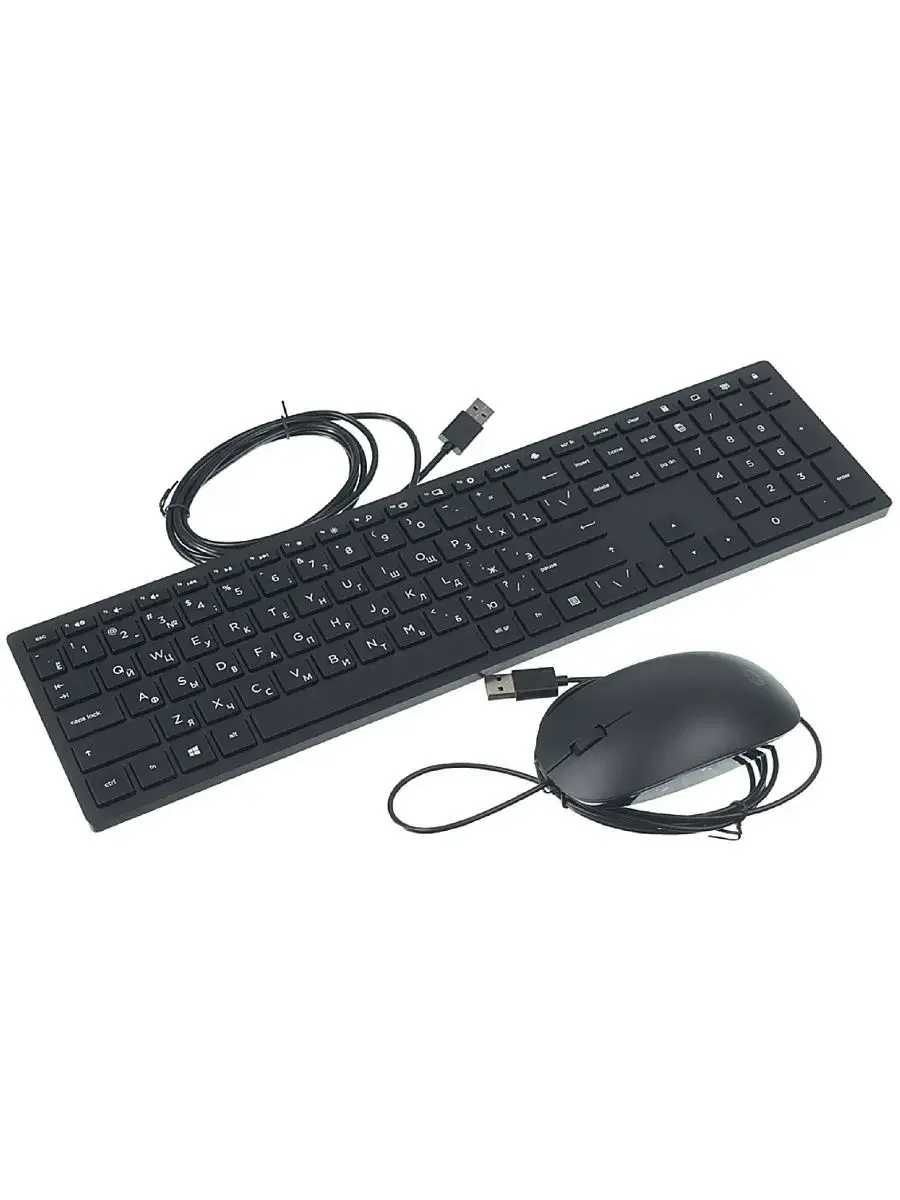 Комплект клавиатура+мышь HP Pavilion 400 проводной, USB, 1200 DPI, чёрный