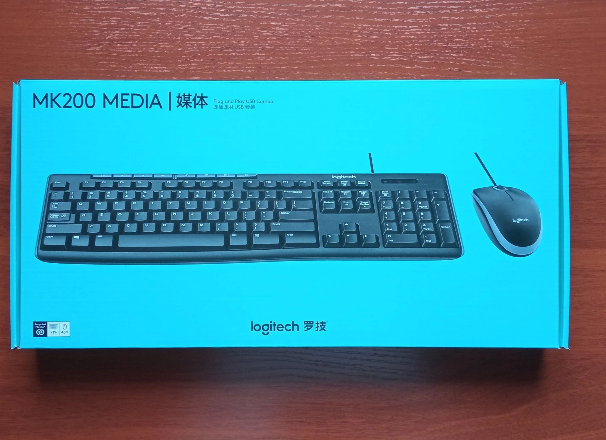 Комплект клавиатура+мышь Logitech Desktop MK200 проводной, USB, 1000 DPI, чёрный