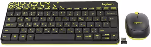 Комплект клавиатура+мышь Logitech MK240 Nano беспроводной, USB, 1000 DPI, чёрный