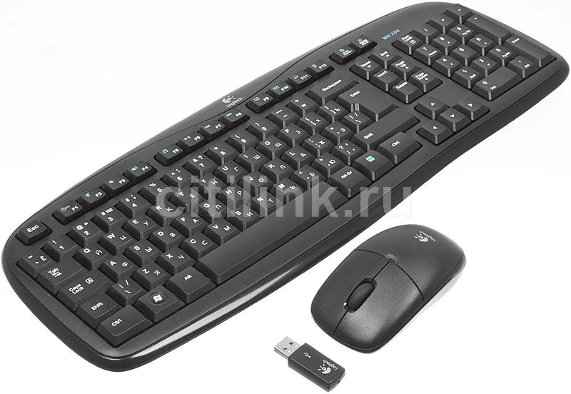 Комплект клавиатура+мышь Logitech Wireless Combo MK250 Compact беспроводной, Bluetooth, 1000 DPI, чёрный