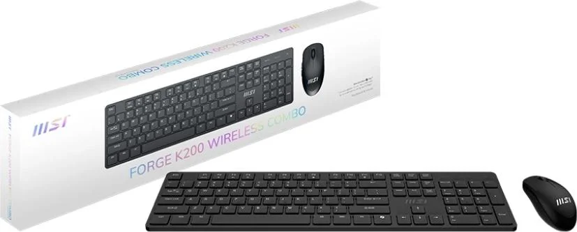Комплект клавиатура+мышь MSI K200 Combo MS-8ZA4 беспроводной, USB, 1600 DPI, чёрный
