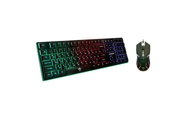 Комплект клавиатура+мышь Nakatomi KMG-2305U проводной, USB, 1600 DPI, черный