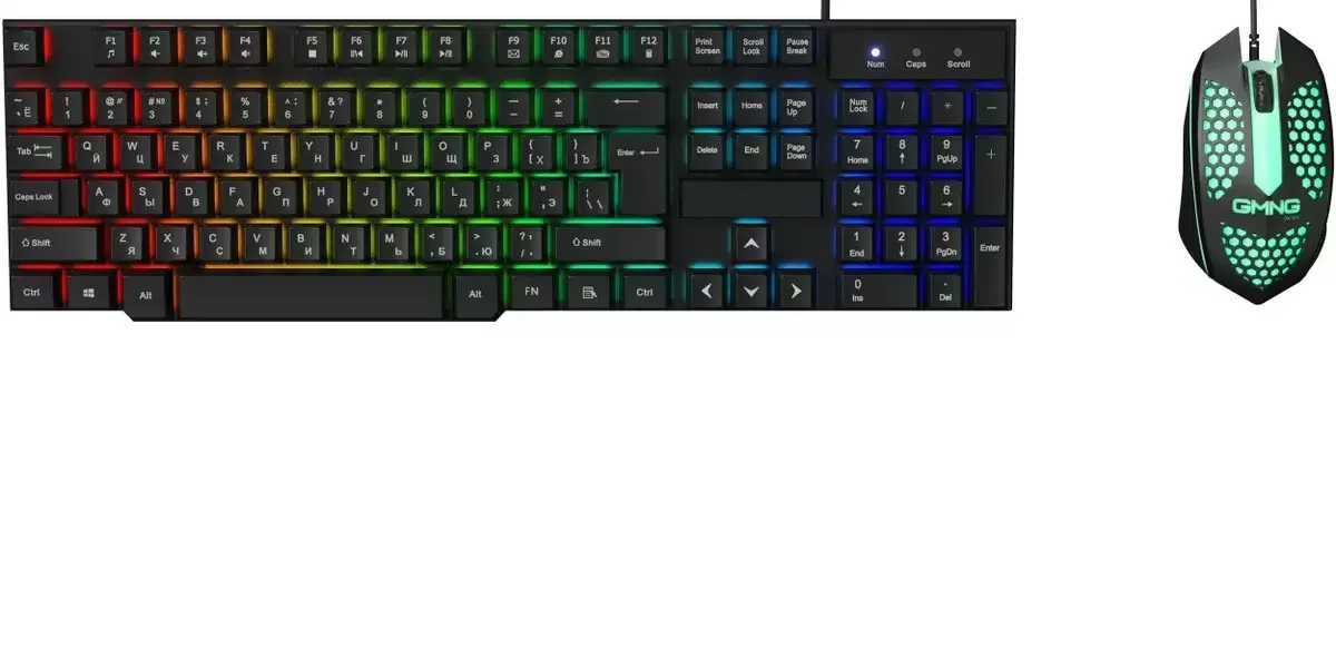 Комплект клавиатура+мышь Oklick 400GMK проводной, USB, 1200 DPI, чёрный