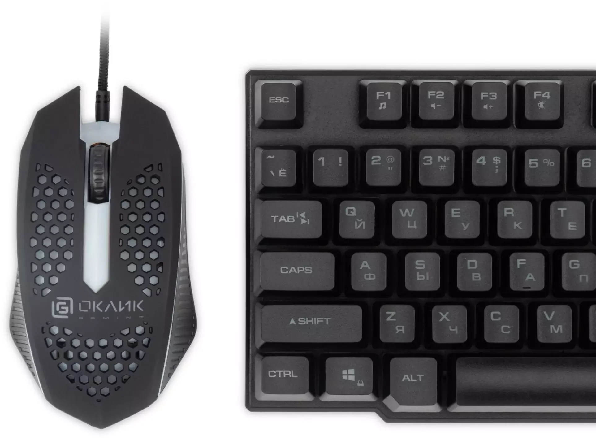 Комплект клавиатура+мышь Oklick 400GMK проводной, USB, 1200 DPI, чёрный