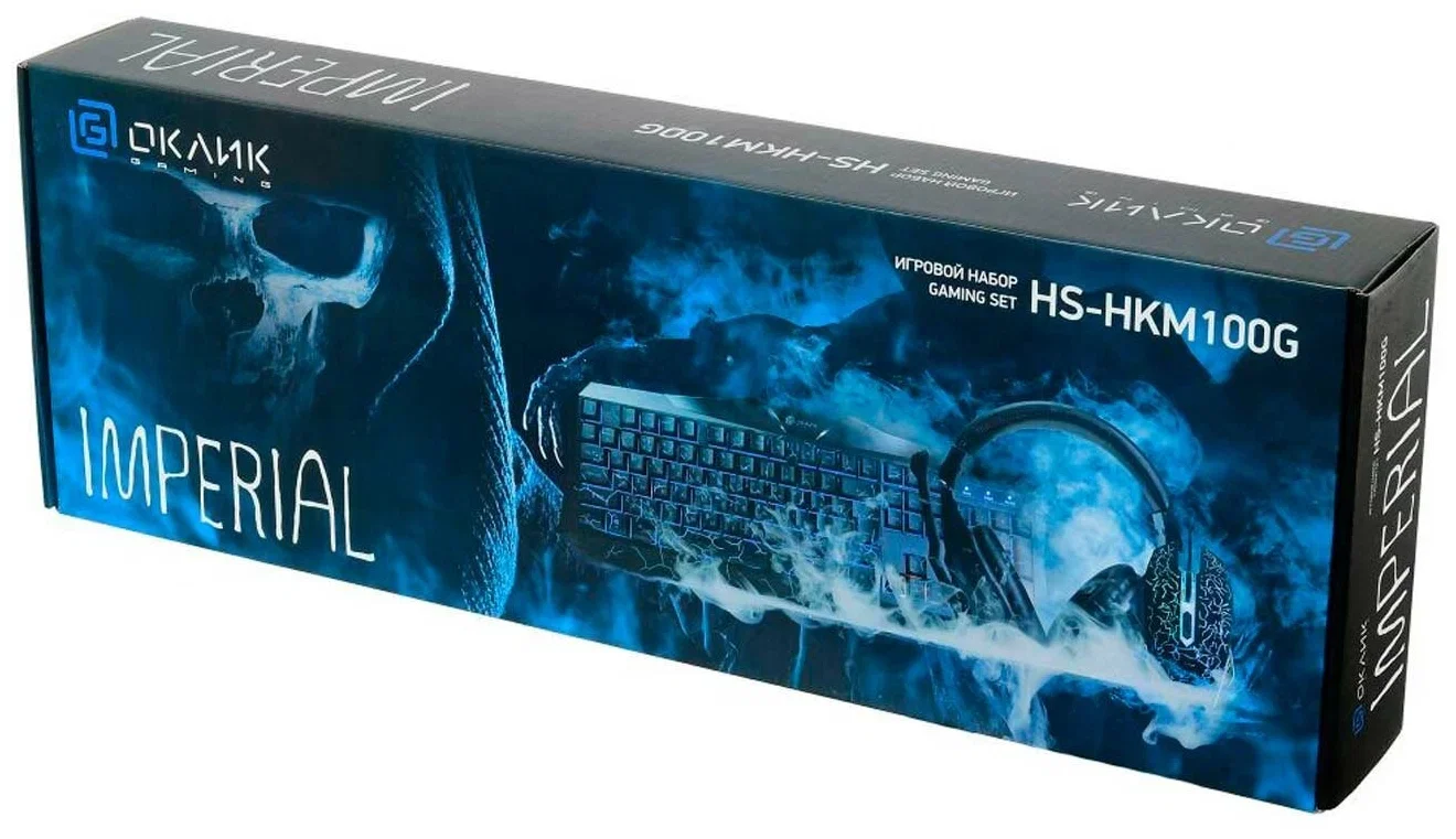 Комплект клавиатура+мышь Oklick HS-HKM100G проводной, USB, 2400 DPI, чёрный