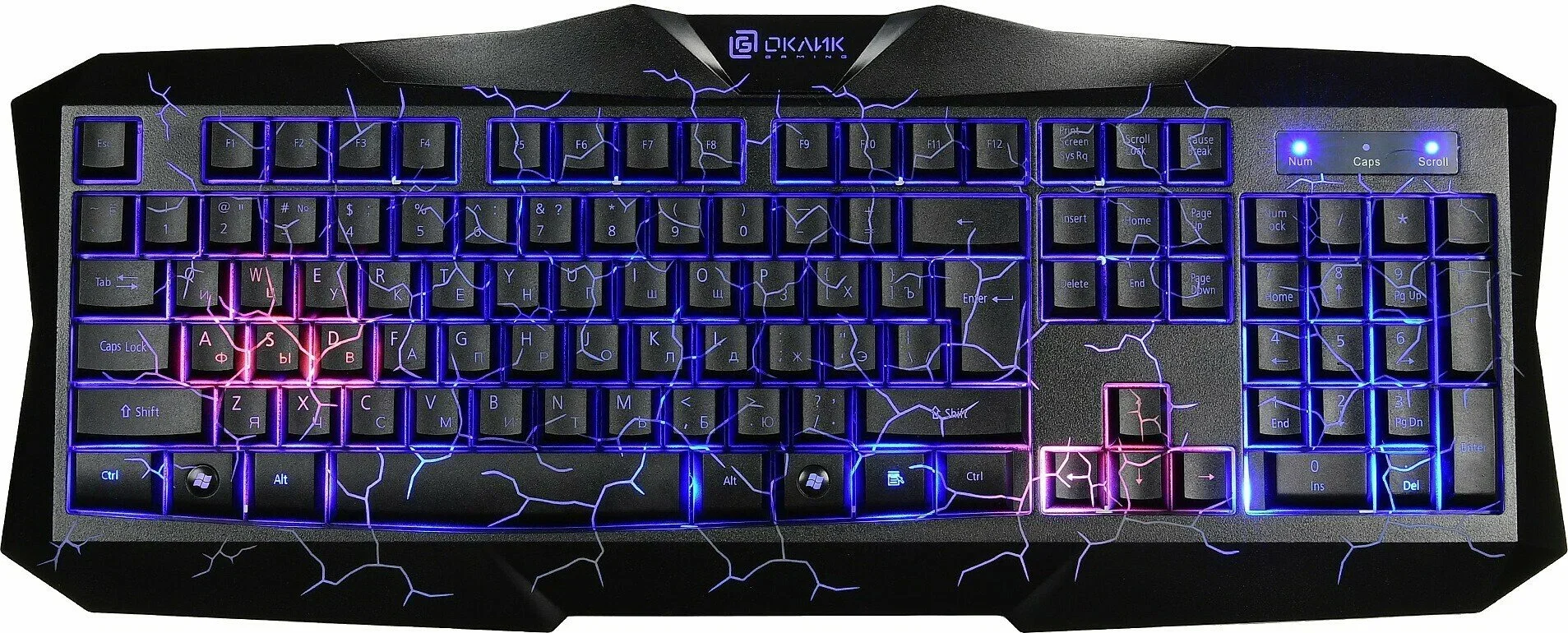 Комплект клавиатура+мышь Oklick HS-HKM100G проводной, USB, 2400 DPI, чёрный