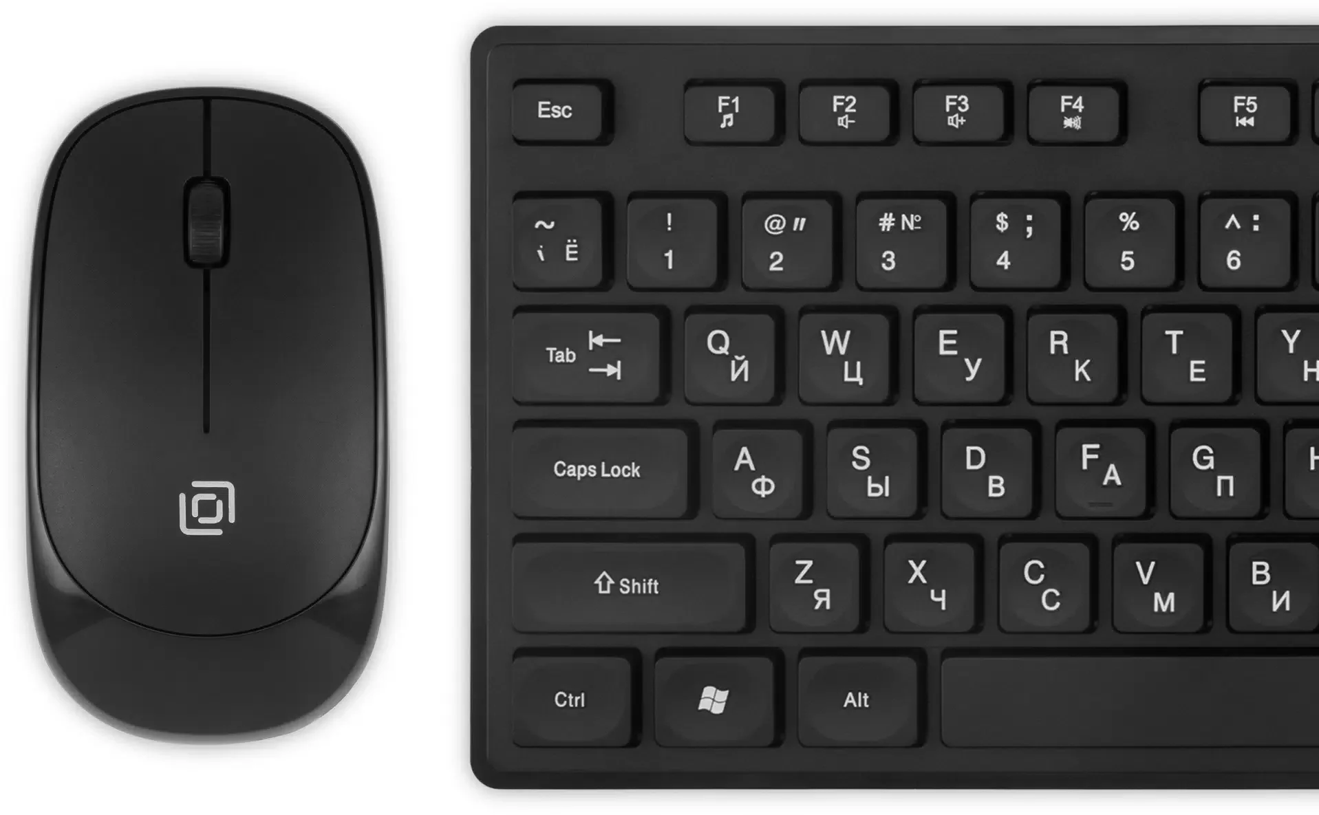 Комплект клавиатура+мышь Oklick S255W беспроводной, USB, 1200 DPI, чёрный