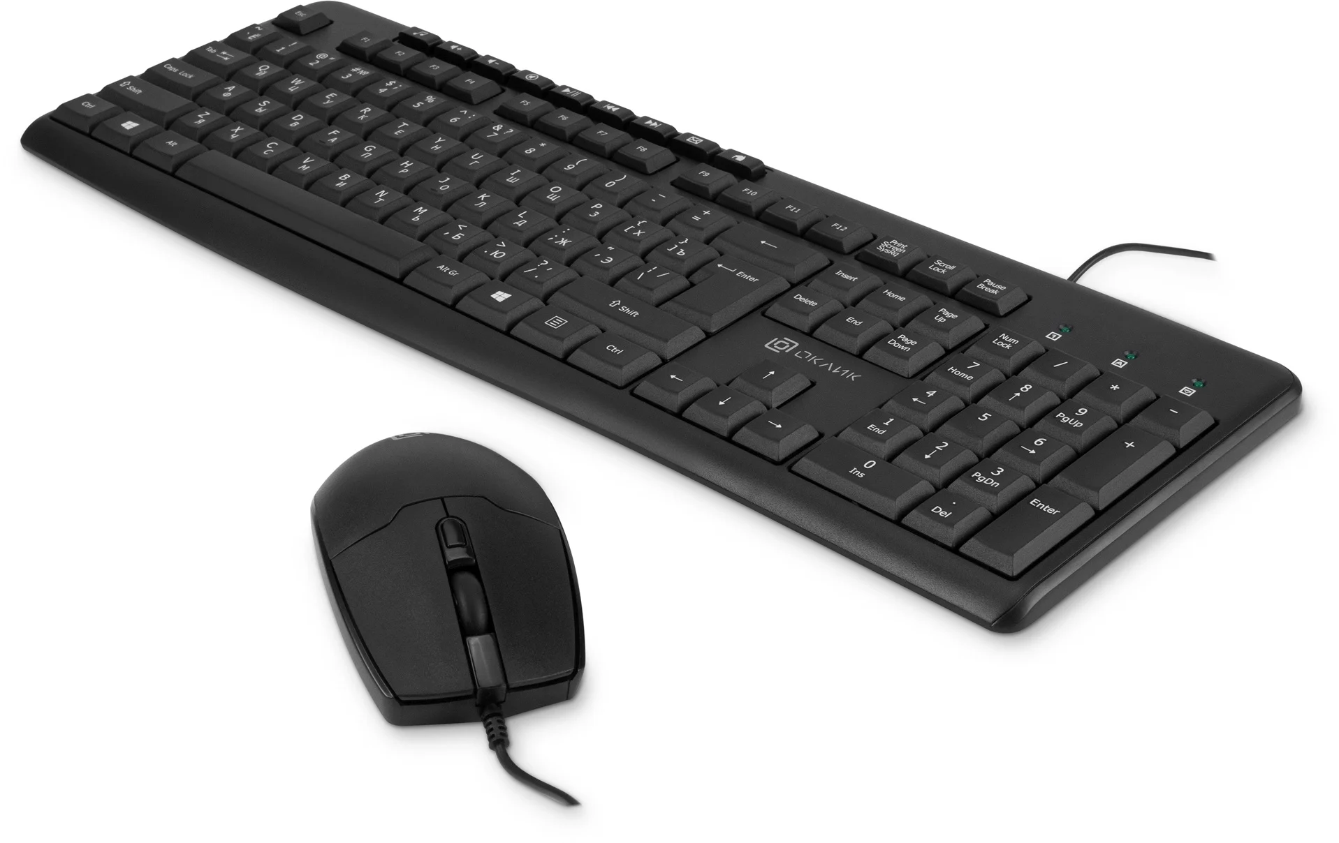 Комплект клавиатура+мышь Oklick S650 проводной, USB, 2000 DPI, чёрный