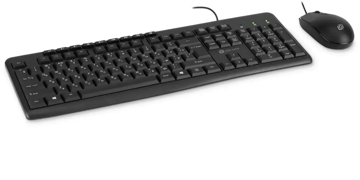 Комплект клавиатура+мышь Oklick S650 проводной, USB, 2000 DPI, чёрный