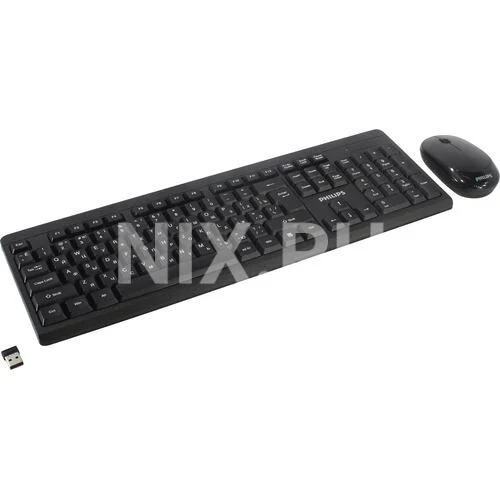 Комплект клавиатура+мышь Philips SPT6324 беспроводной, USB, 1000 DPI, чёрный
