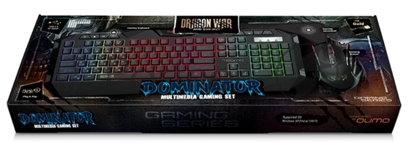 Комплект клавиатура+мышь Qumo Dominator K66/M83 проводной, USB, 3200 DPI, чёрный