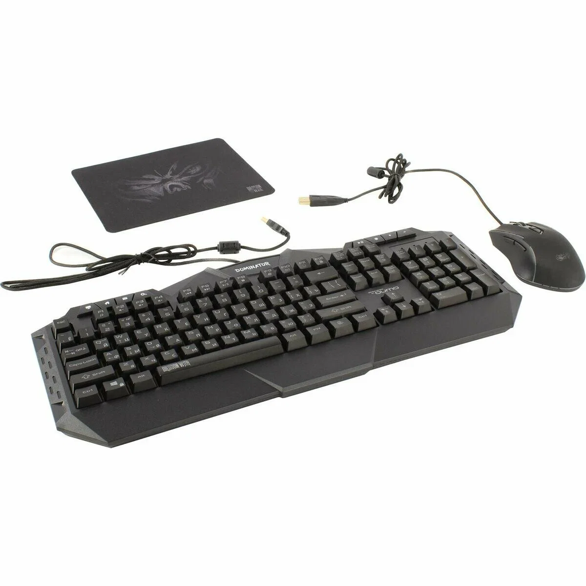 Комплект клавиатура+мышь Qumo Dominator K66/M83 проводной, USB, 3200 DPI, чёрный