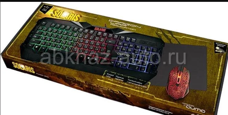 Комплект клавиатура+мышь Qumo Solaris проводной, USB, 2200 DPI, чёрный