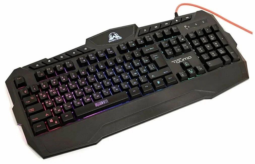 Комплект клавиатура+мышь Qumo Wartime проводной, USB, 3200 DPI, чёрный