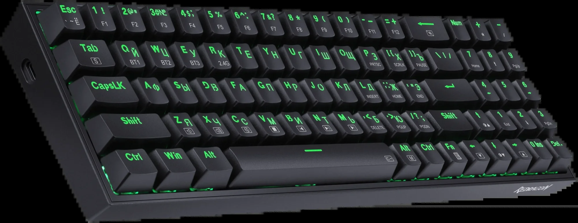 Комплект клавиатура+мышь Redragon S136 беспроводной, USB + Bluetooth, 8000 DPI, чёрный