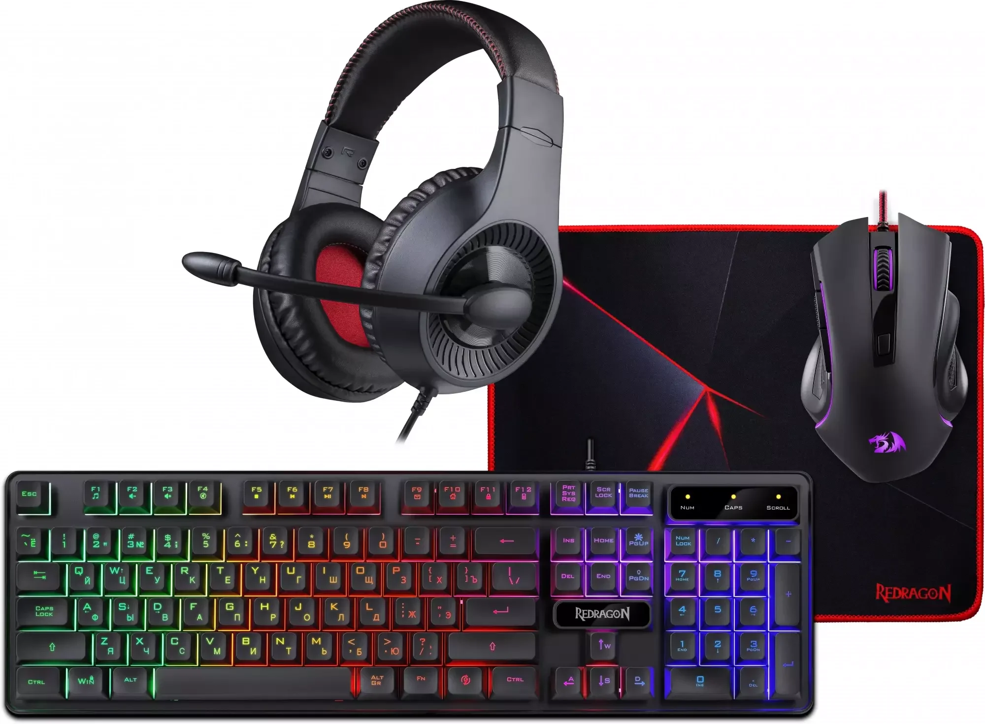 Комплект клавиатура+мышь Redragon S137 проводной, USB, чёрный
