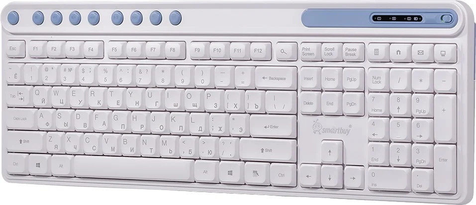 Комплект клавиатура+мышь SmartBuy (SBC107AGW) 107AG, белый-голубой