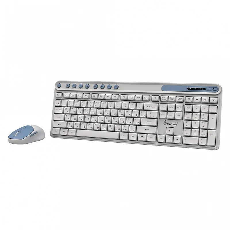 Комплект клавиатура+мышь SmartBuy (SBC107AGW) 107AG, белый-голубой