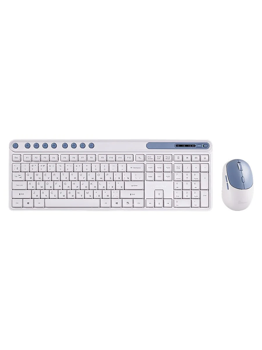 Комплект клавиатура+мышь SmartBuy (SBC107AGW) 107AG, белый-голубой