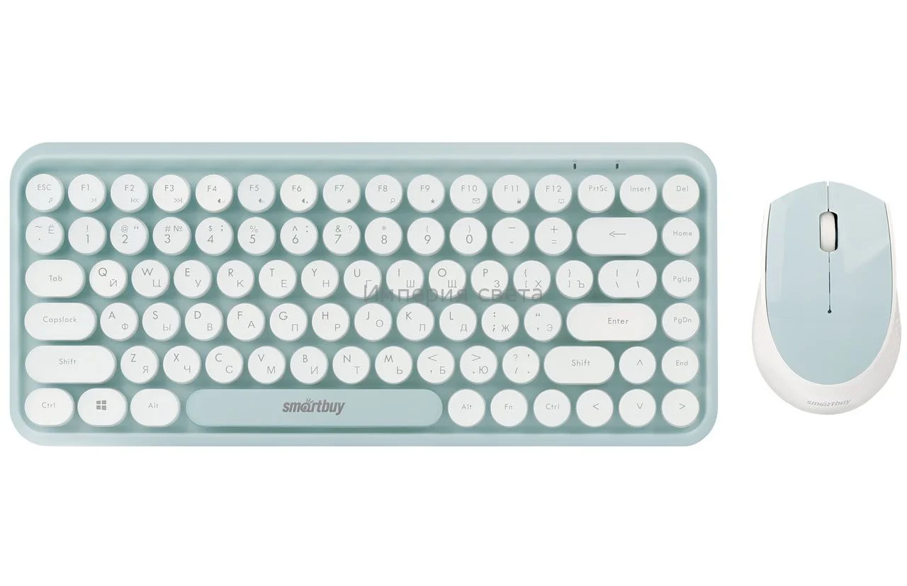 Комплект клавиатура+мышь SmartBuy (SBC107AGW) 107AG, белый-голубой