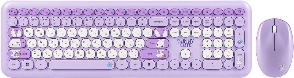 Комплект клавиатура+мышь SmartBuy (SBC666395AGb) Cute Bunny бело-сиреневый