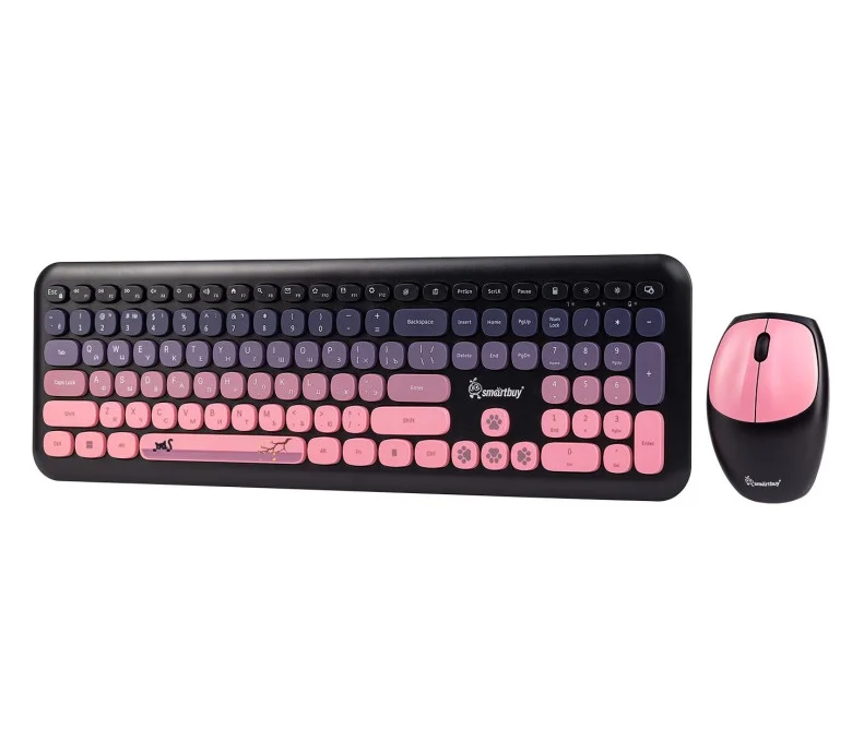 Комплект клавиатура+мышь SmartBuy (SBC-666395AG-KP) 666395 черно-розовый