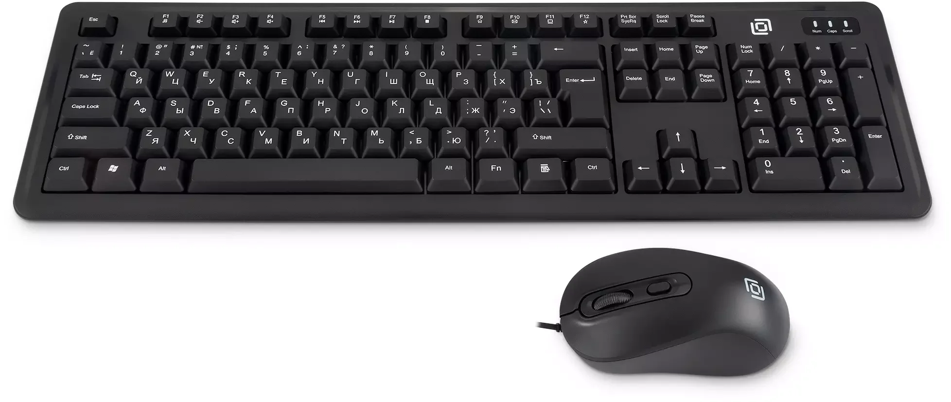 Комплект клавиатура+мышь Оклик S605 проводной USB 1800 DPI черный