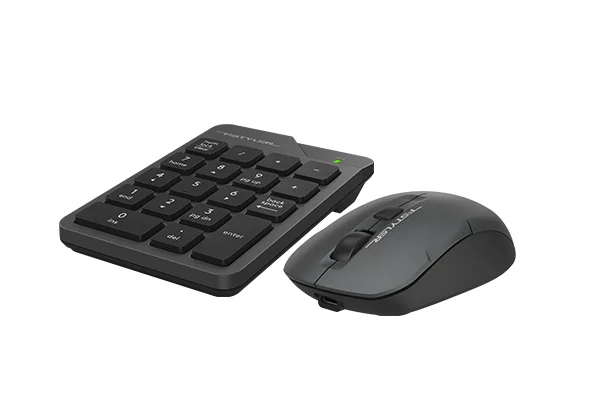 Комплект числовой блок+мышь A4Tech FStyler FG1600C Air беспроводной, USB, 2000 DPI, серый