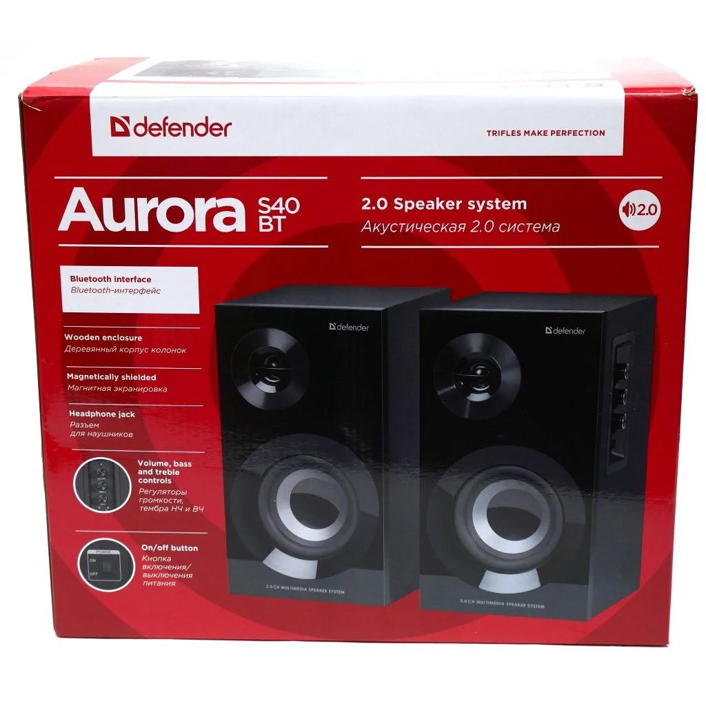 Акустическая система 2.0 Defender Aurora S50 BT 50Вт, bluetooth, 230В