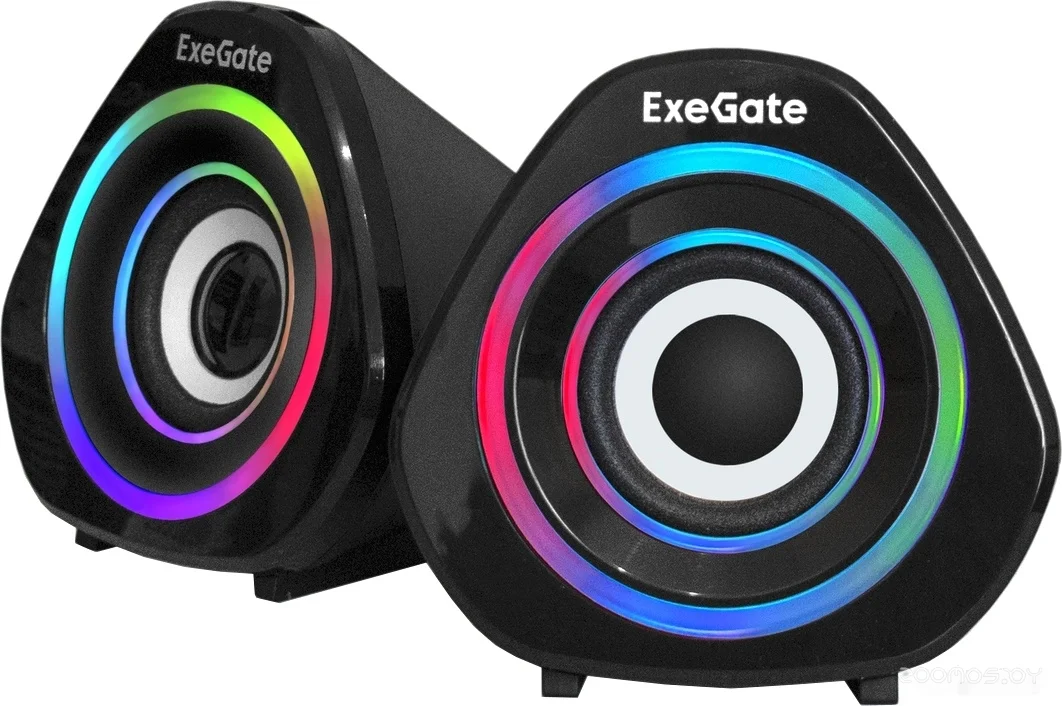 Акустическая система 2.0 ExeGate EX289680RUS Accord 210 (питание USB, 2х3Вт (6Вт RMS), 60-20000Гц, черный, RGb подсветка)