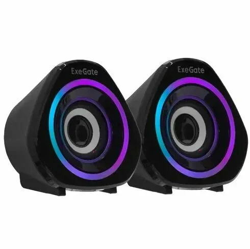 Акустическая система 2.0 ExeGate EX289680RUS Accord 210 (питание USB, 2х3Вт (6Вт RMS), 60-20000Гц, черный, RGb подсветка)