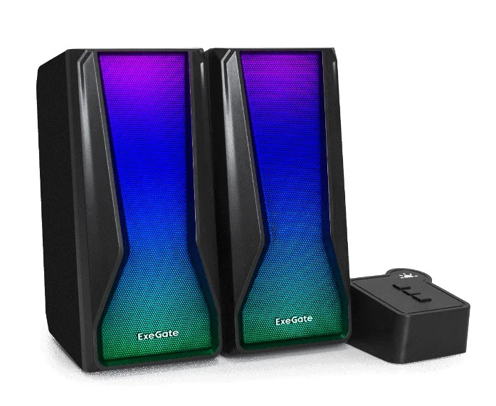 Акустическая система 2.0 ExeGate EX289687RUS Accord 230 (питание USB,Bluetooth, 2х3Вт (6Вт RMS), 60-20000Гц, черный, RGb подсветка)