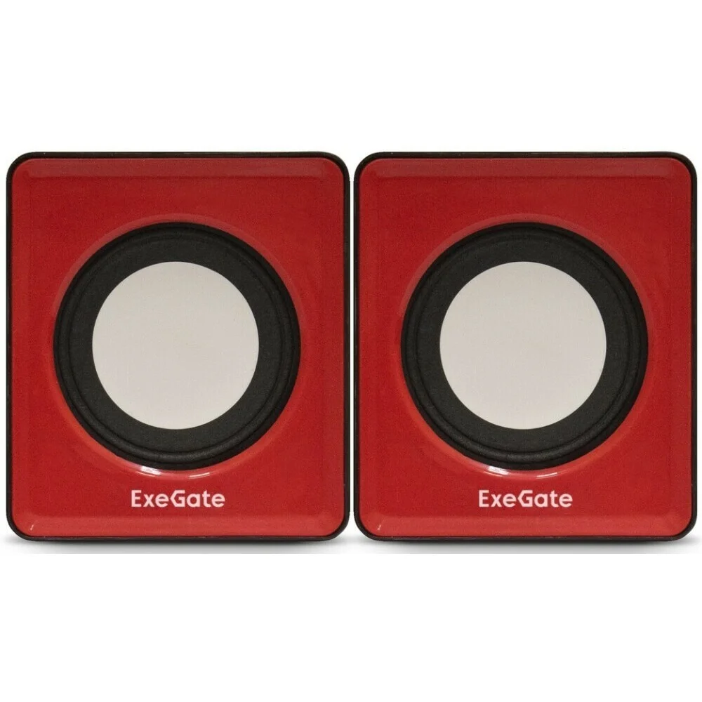 Акустическая система 2.0 ExeGate EX289920RUS Disco 140 Red (питание USB, 2х3Вт (6Вт RMS), 100-20000Гц, красный)