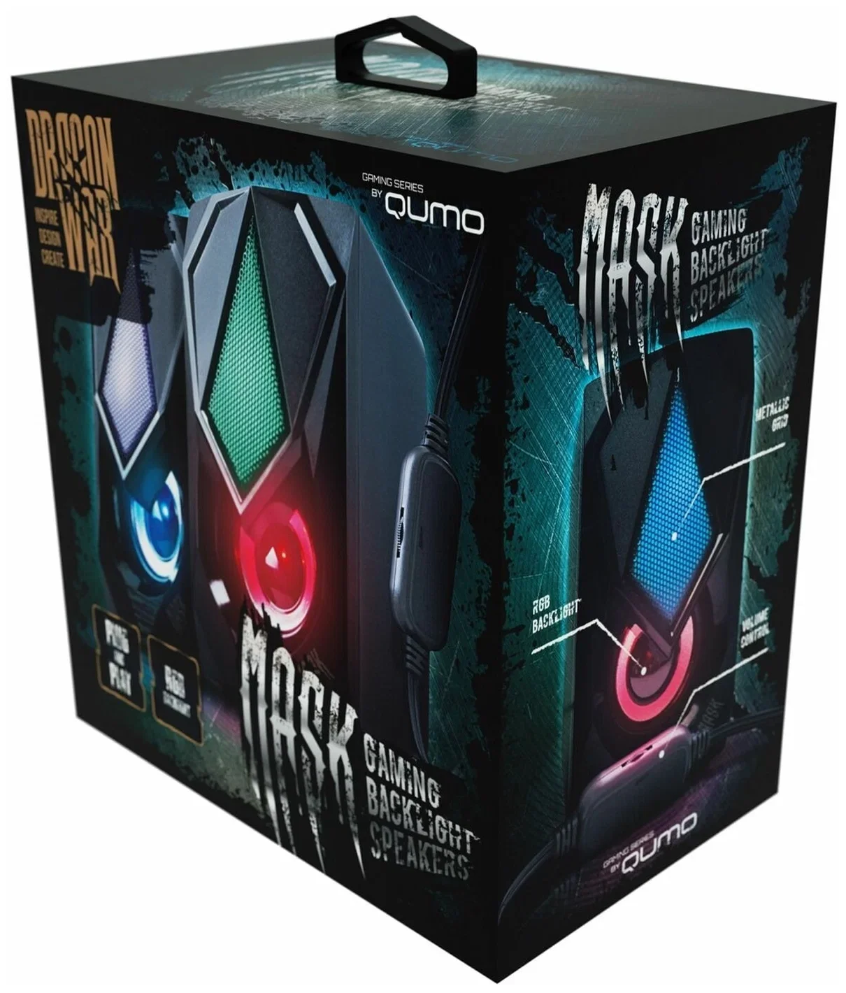 Акустическая система 2.0 Qumo Mask AS004, 10 ВТ, объемное звучание, RGb подсветка
