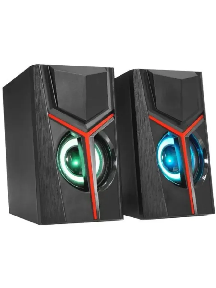 Акустическая система 2.0 Qumo TRON AS007, 10 ВТ, объемное звучание, RGb подсветка, USB/Jack 3,5мм