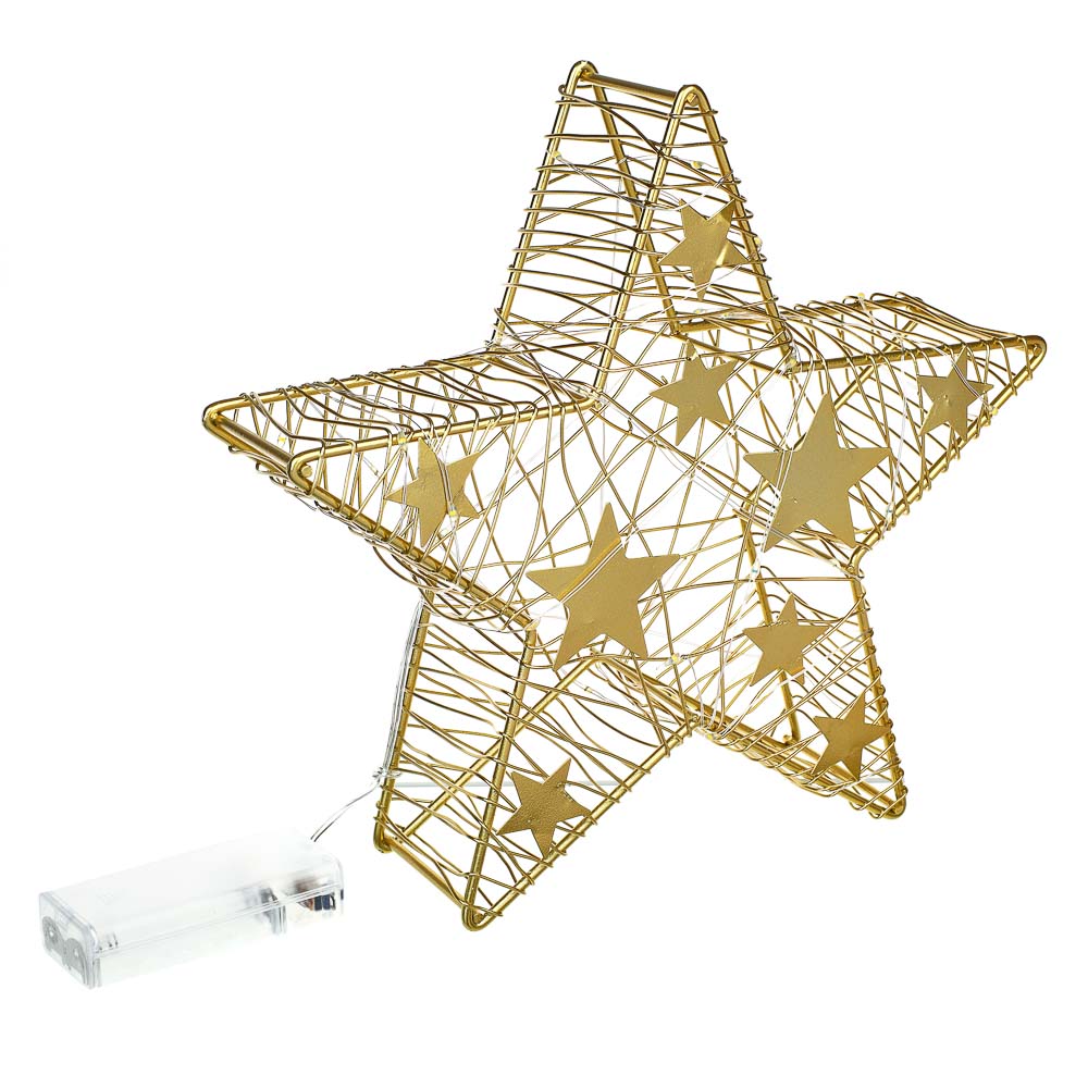 VETTA СНОУ БУМ Сувенир гирлянда нить в форме звезды, 2хАА, 23,5x6x22,5 см