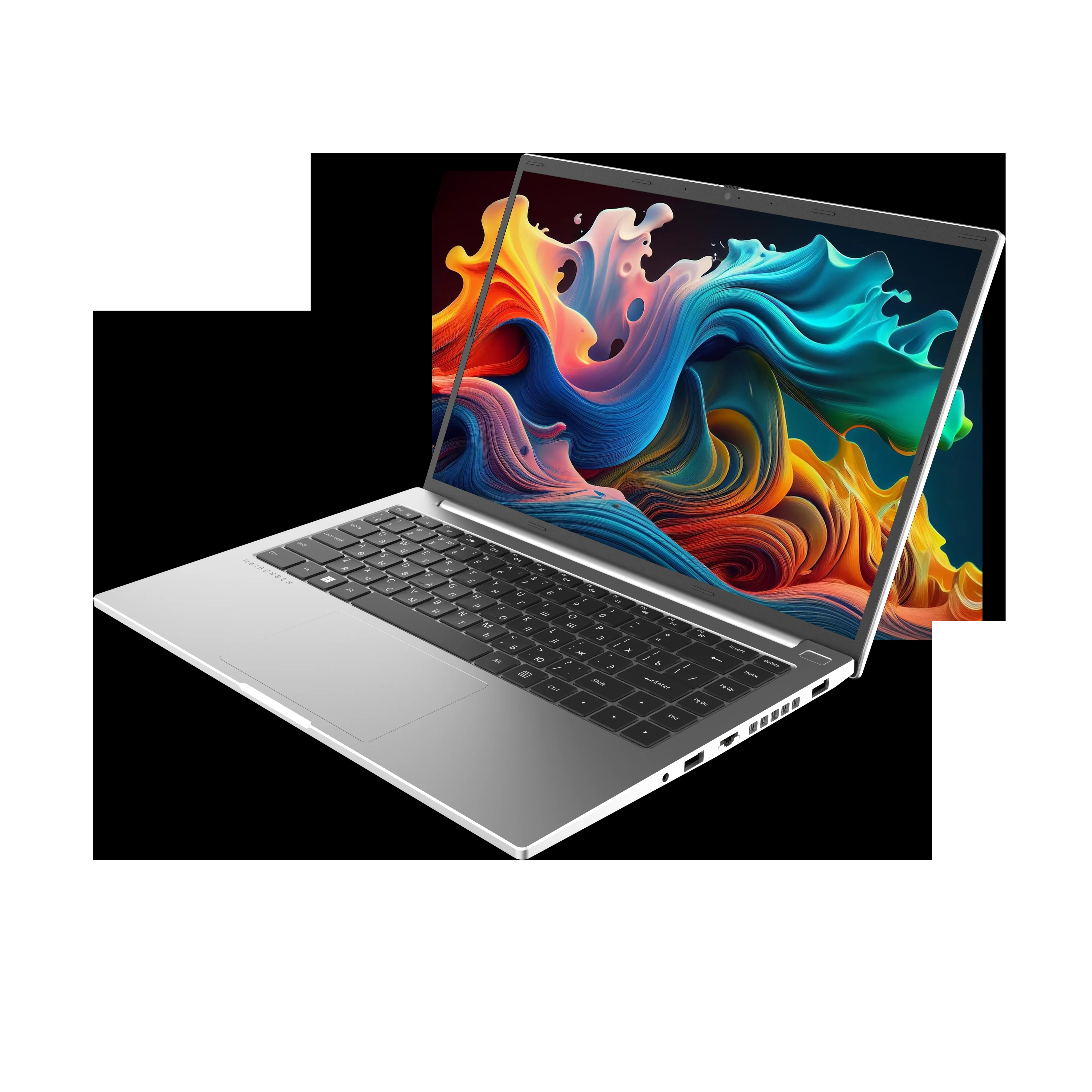 Ноутбук Maibenben S14B-R560UM 14.5" 3K 120Hz IPS AMD R5-6600H, 8Gb, 512Gb SSD, Linux, серебристый